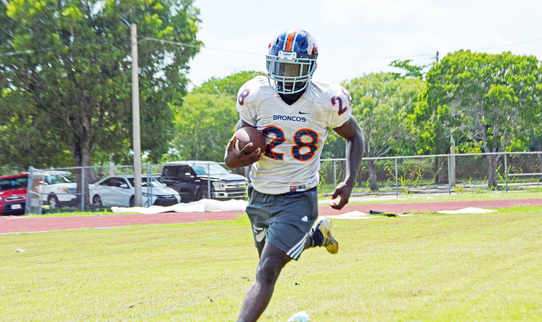 Sophomore running back Issac Brown.